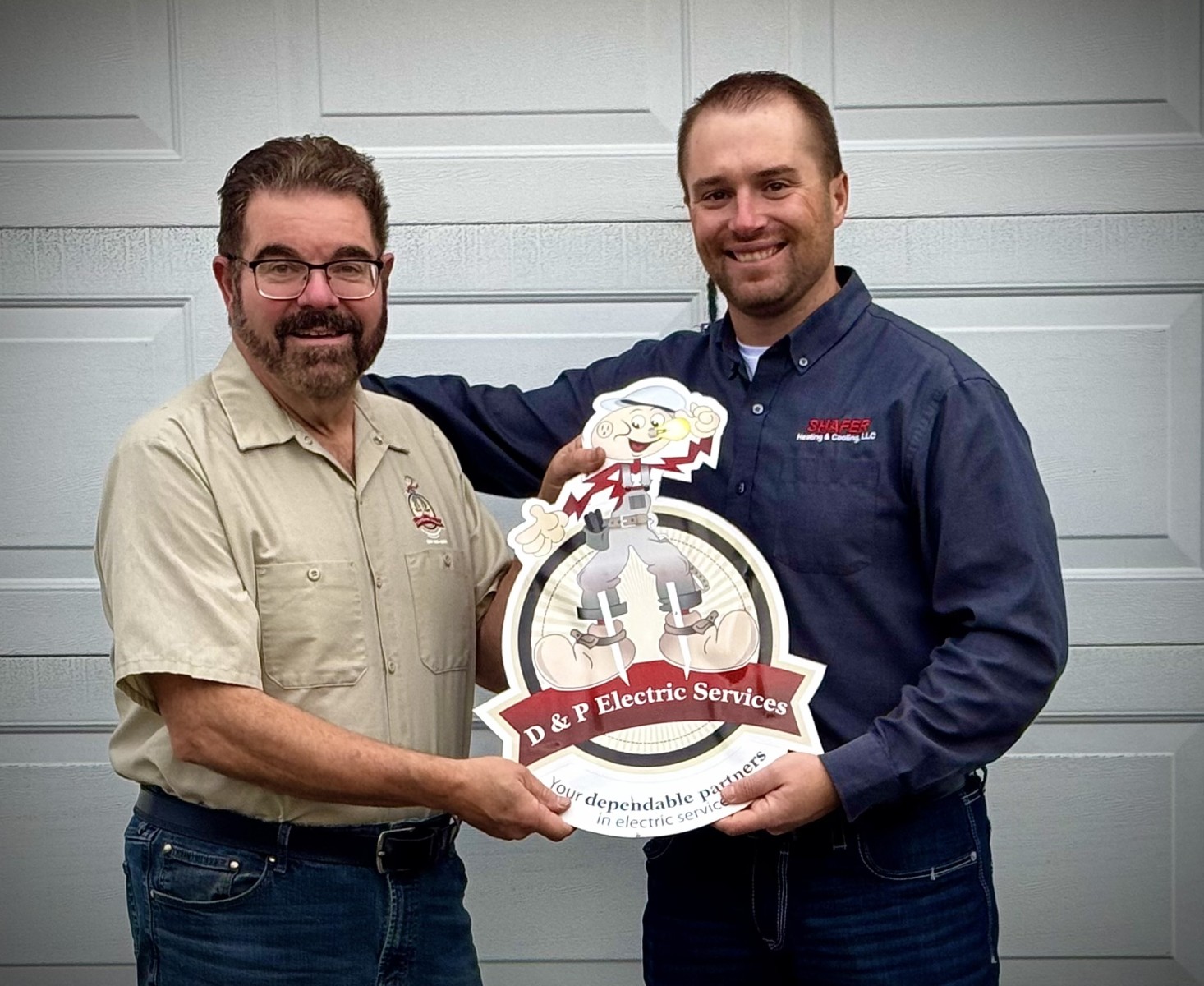 Nathan Shafer owner of Shafer Heating & Cooling, LLC and Rodney Pack owner of D & P Electric Services, LLC